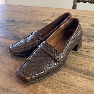 Sesto Meucci Italian Woven Leather Pumps Loafers Size 6.5
